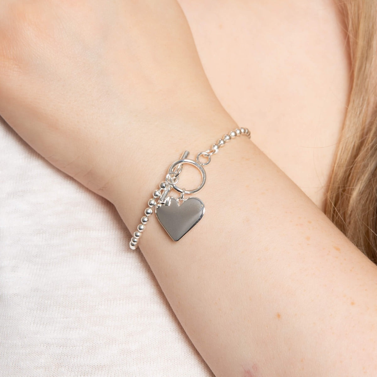 Beginnings Ball Chain Bracelet with Heart Tag