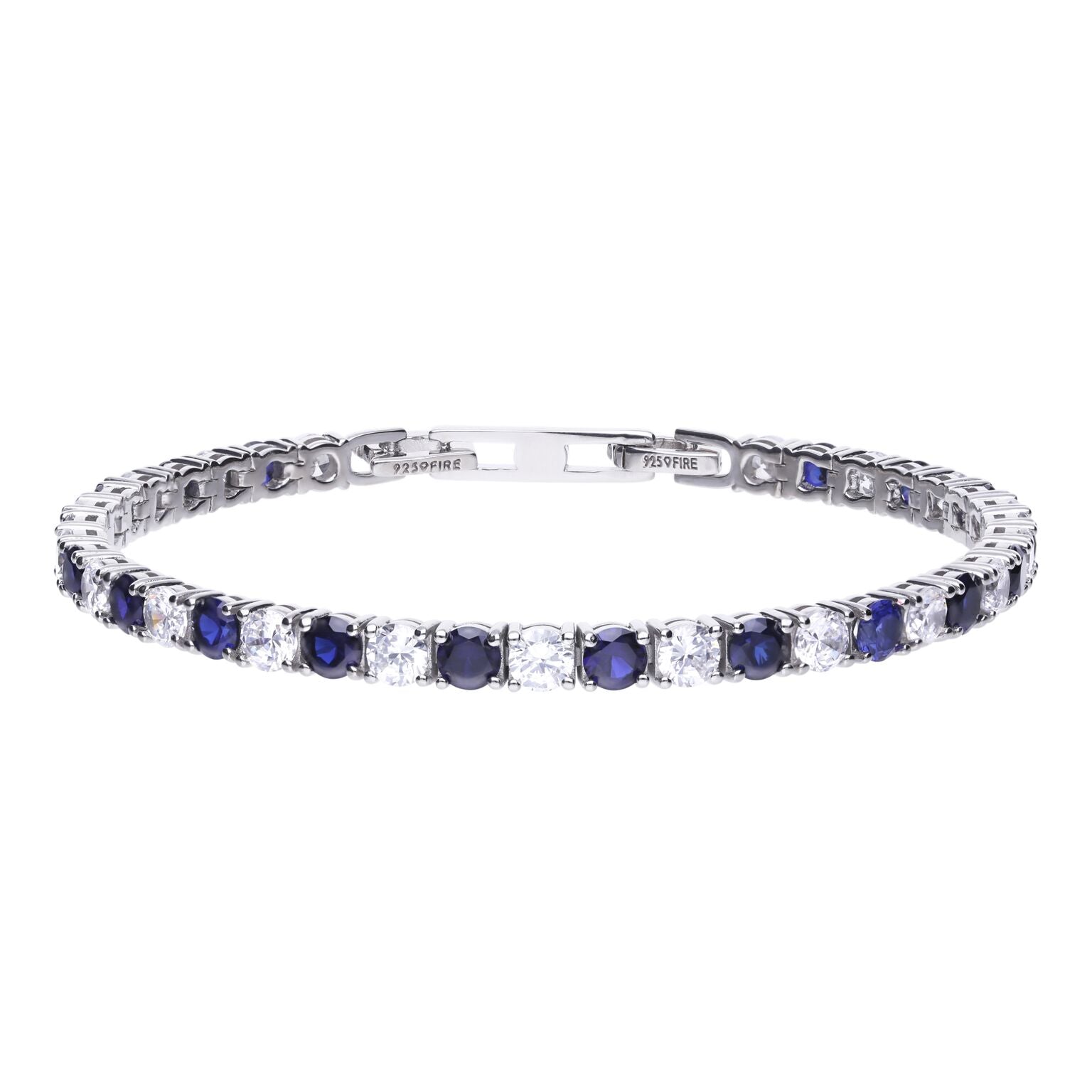 Diamonfire Two Tone Zirconia Tennis Bracelet