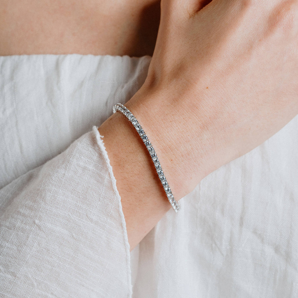 Diamonfire Claw Set Zirconia Tennis Bracelet