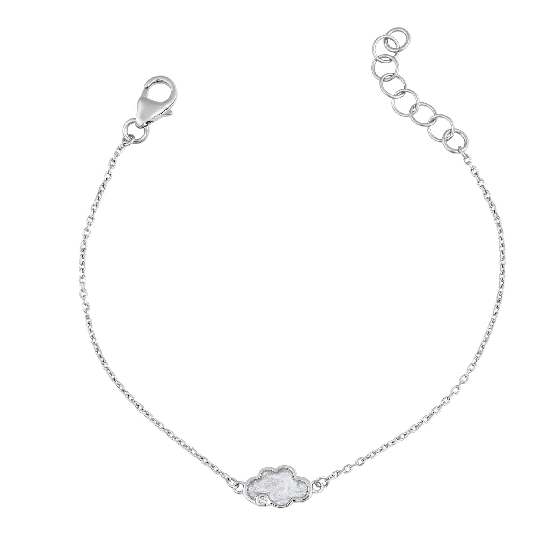 D For Diamond Pearlised Enamel Cloud Bracelet with Diamond