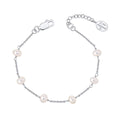 D For Diamond Pearl Station Bracelet with Diamond