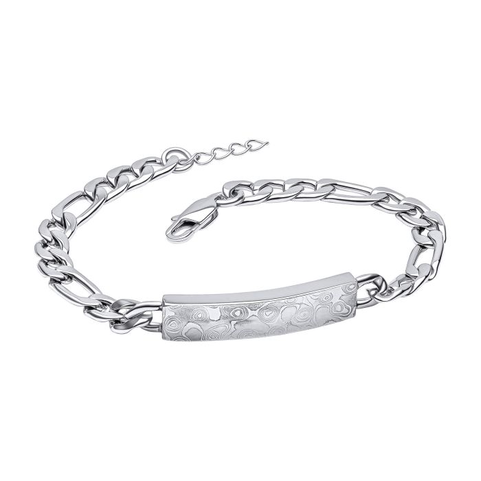 Fred Bennett Bracelet Damascus Steel ID Bar Chain Bracelet B5452