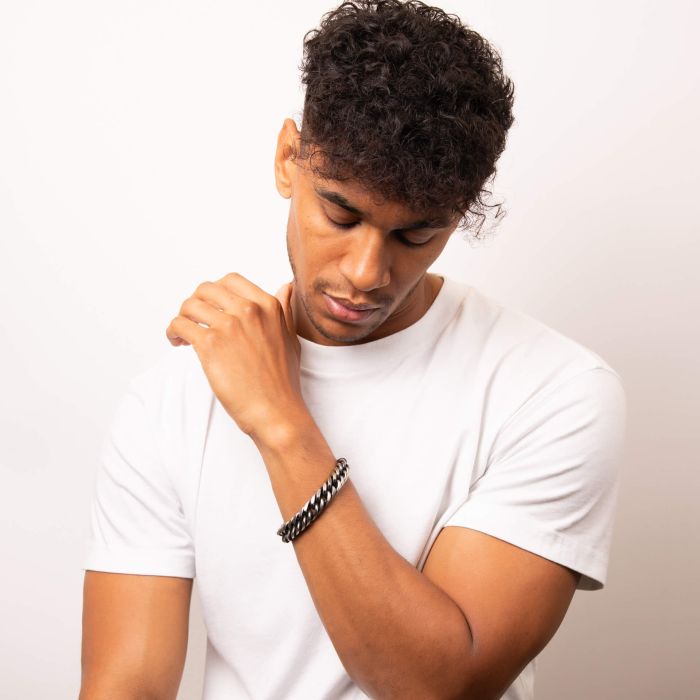 Fred Bennett Oxidised Heavy Weight Foxtail Bracelet