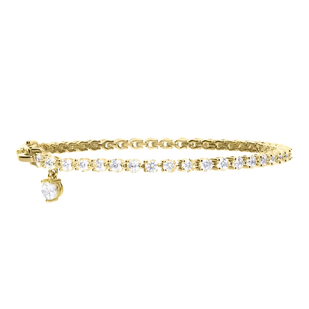 Diamonfire Small Zirconia Charm Tennis Bracelet