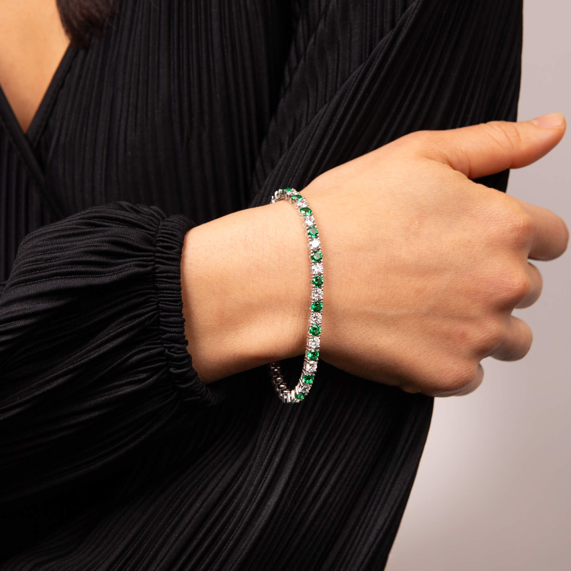 Diamonfire Two Tone Zirconia Tennis Bracelet