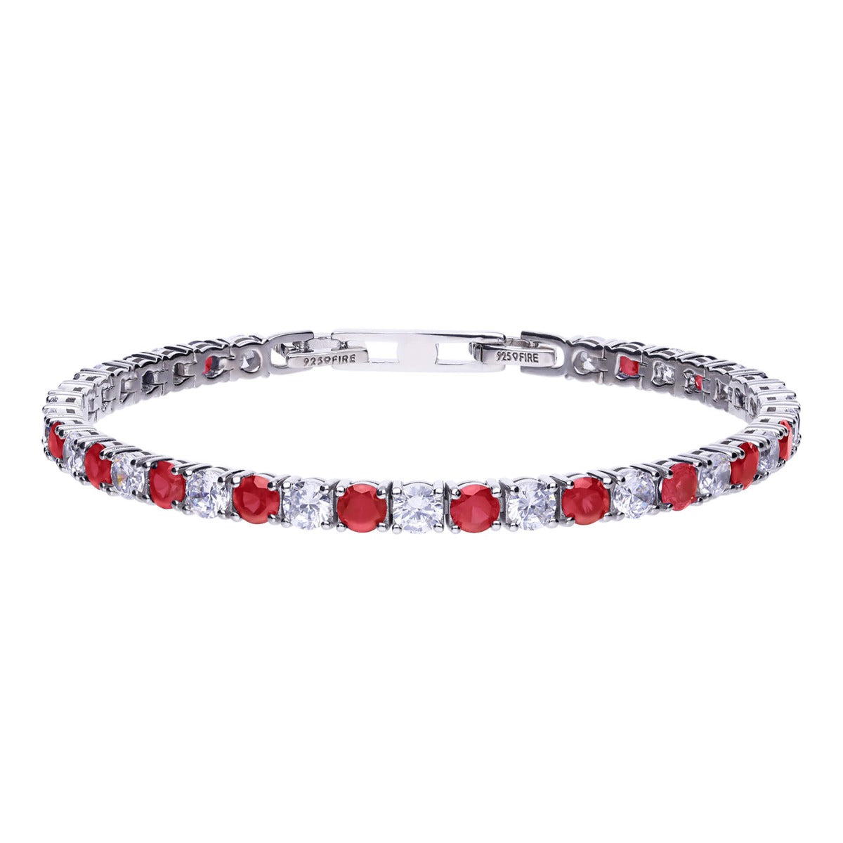 Diamonfire Two Tone Zirconia Tennis Bracelet