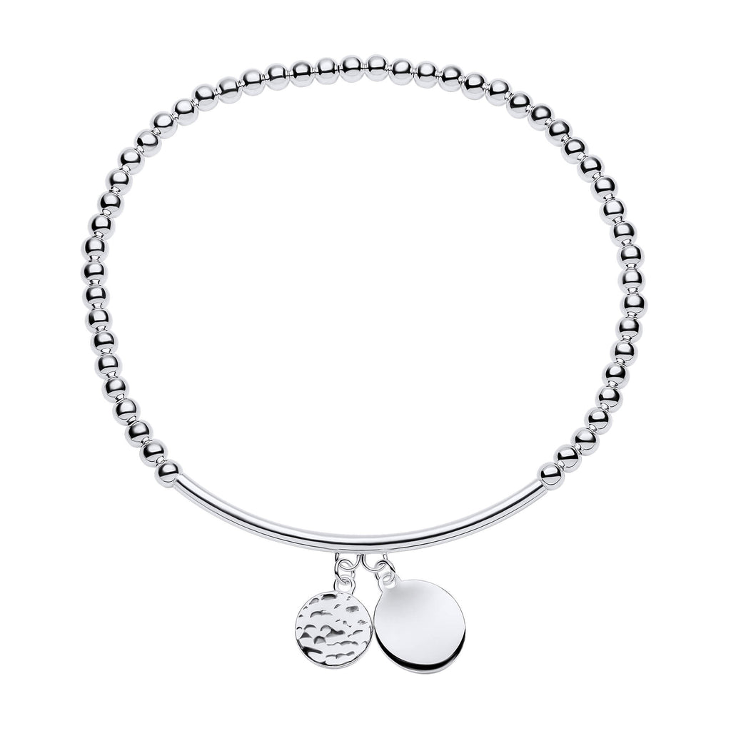 Beginnings Beaded Stretch Bracelet with Disc Charms