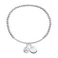 Beginnings Beaded Stretch Bracelet with Disc Charms