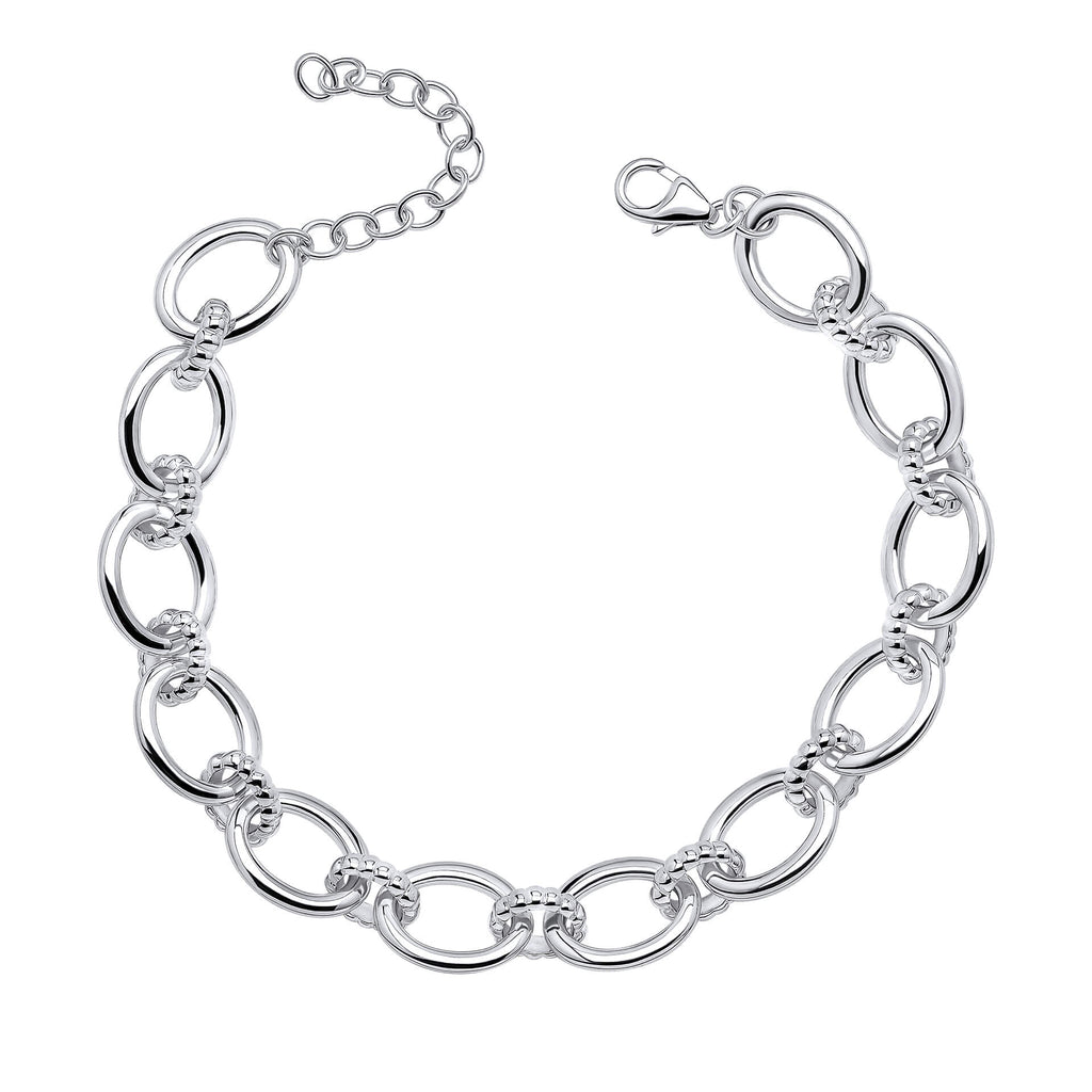 Beginnings Oval Link Bracelet with Textured Connection Links