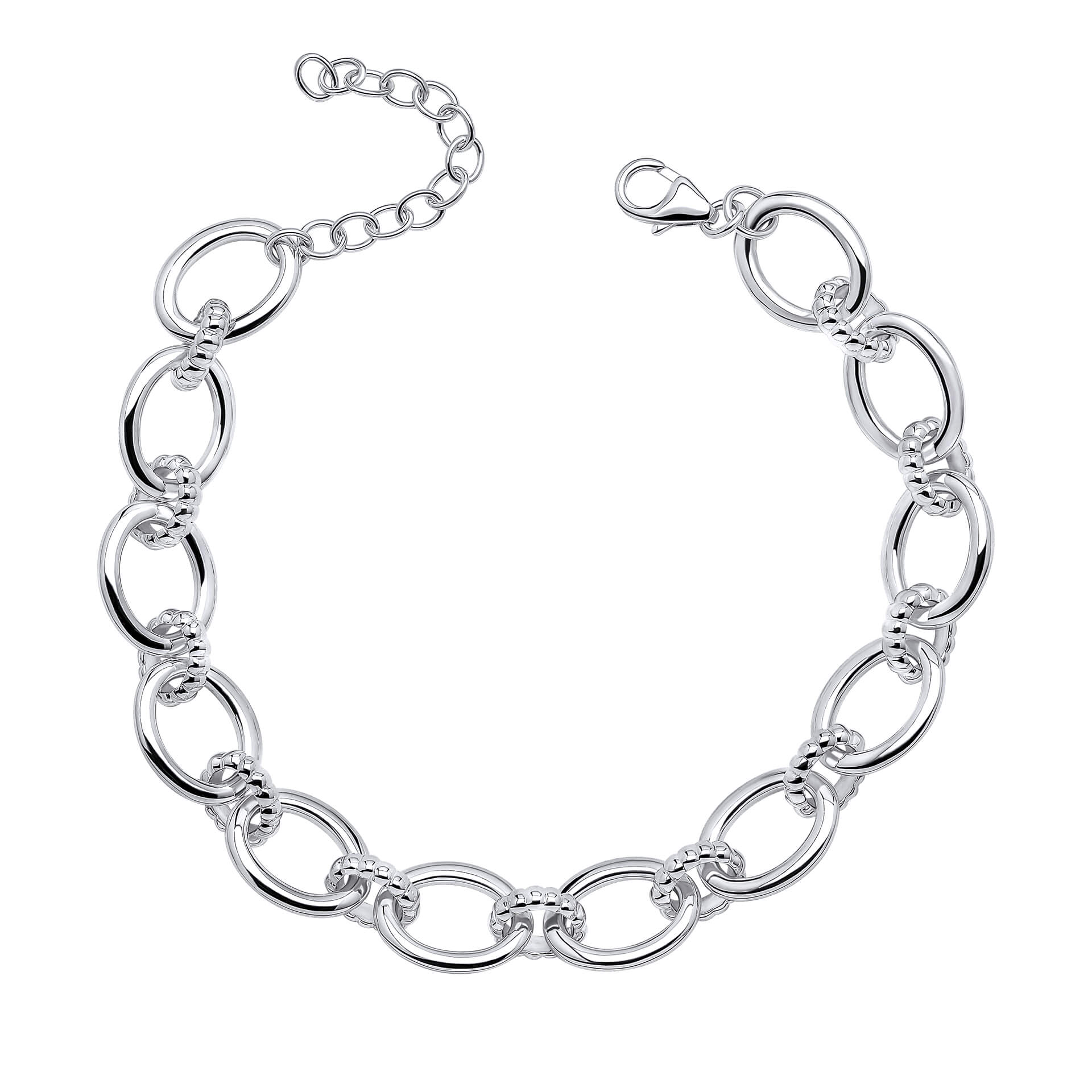 Beginnings Oval Link Bracelet with Textured Connection Links