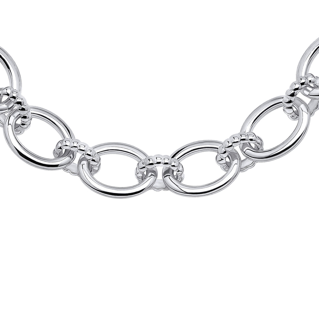 Beginnings Oval Link Bracelet with Textured Connection Links