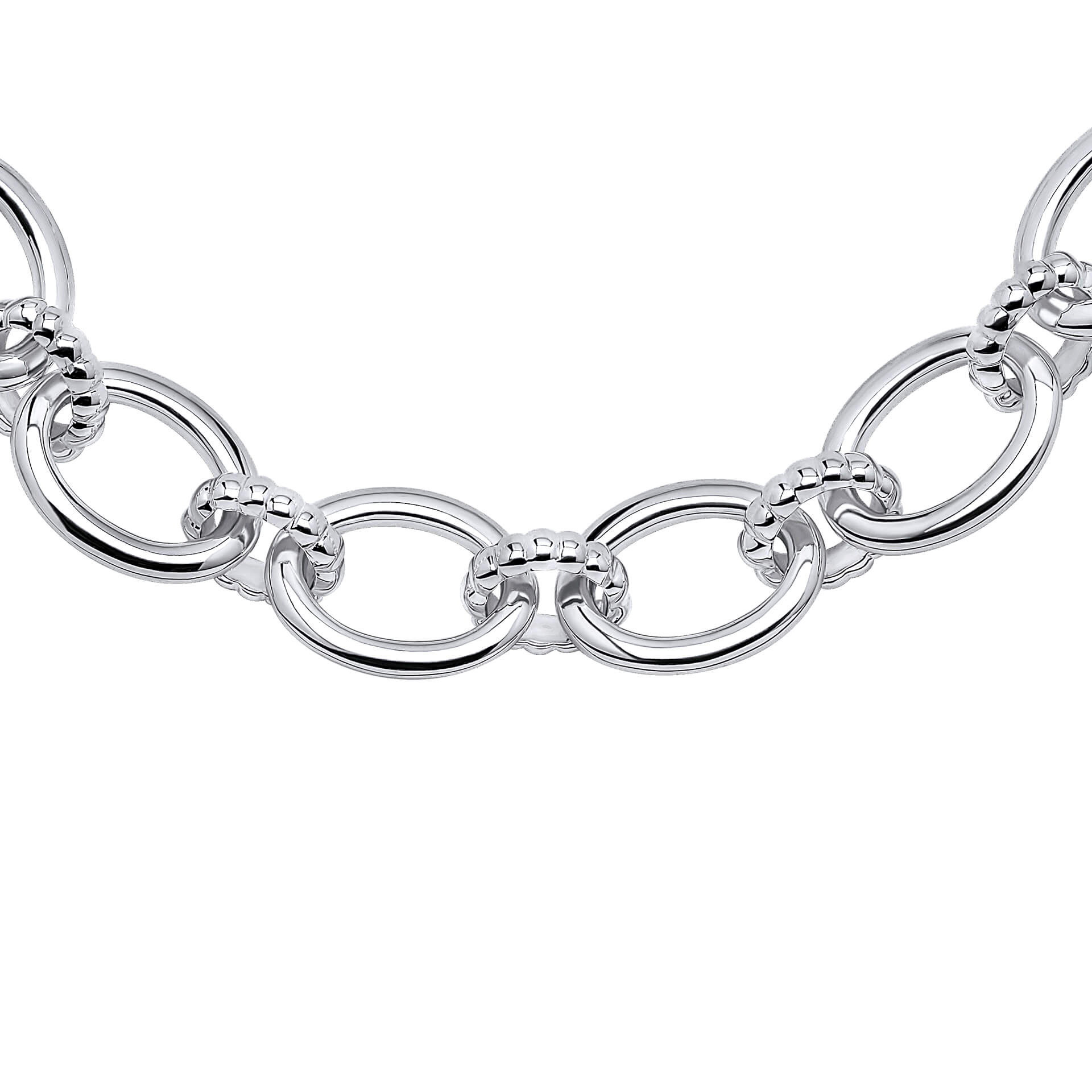 Beginnings Oval Link Bracelet with Textured Connection Links