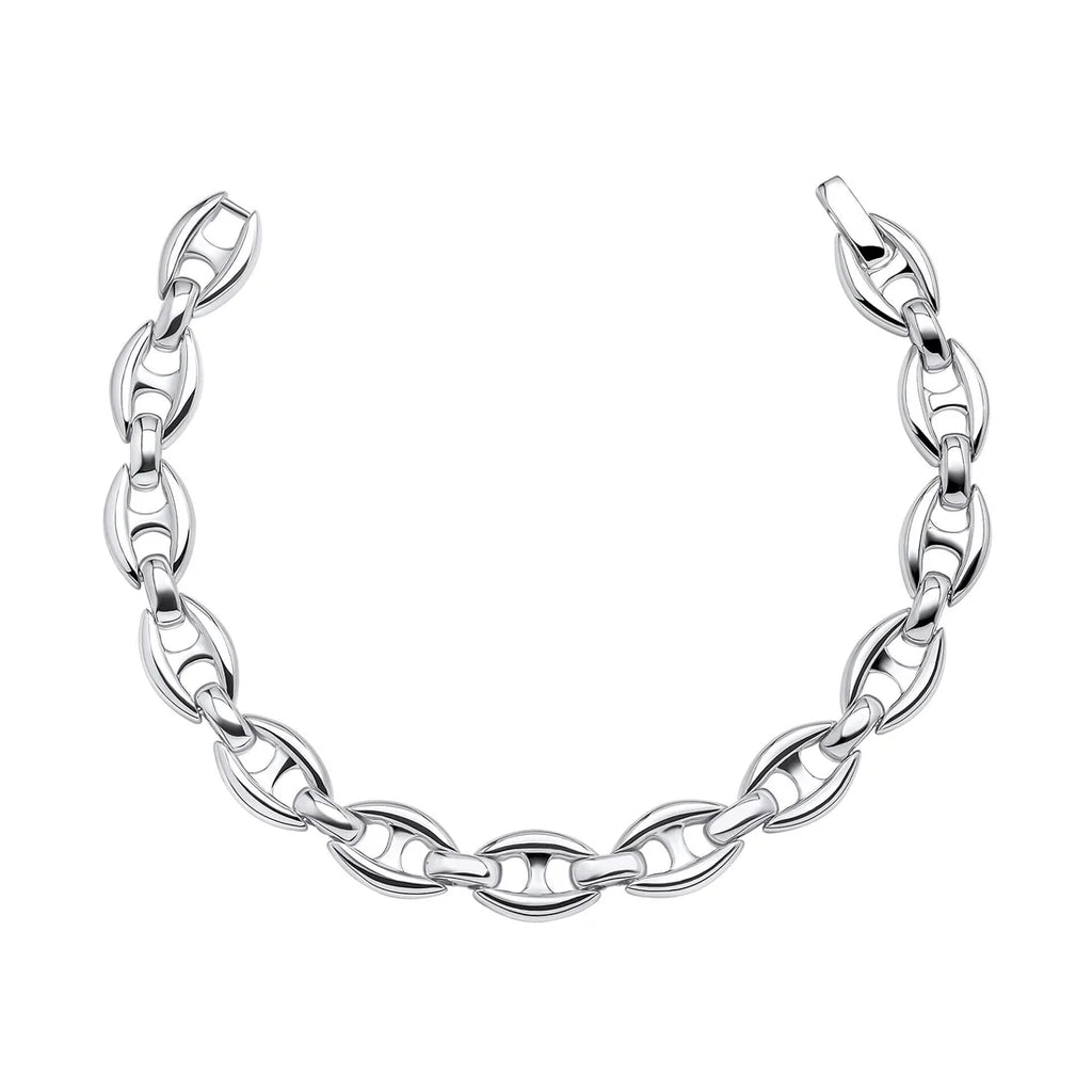 Beginnings Silver Heavy Weight Linked Chain Bracelet Set B5503
