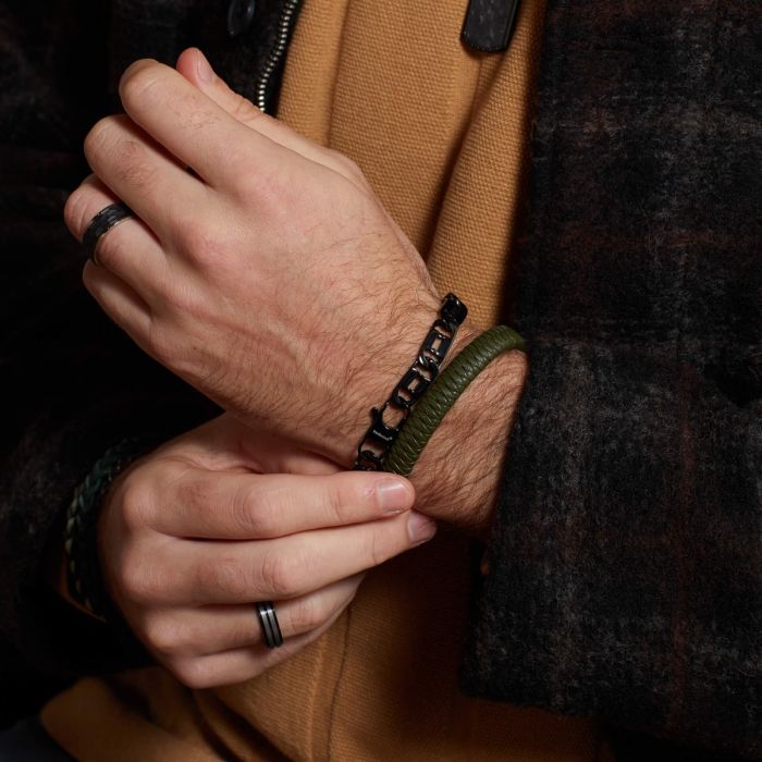 Fred Bennett Black Anchor Chain Bracelet
