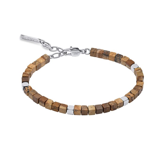 Fred Bennett Stainless Steel Bracelet with Semi-Precious Beads