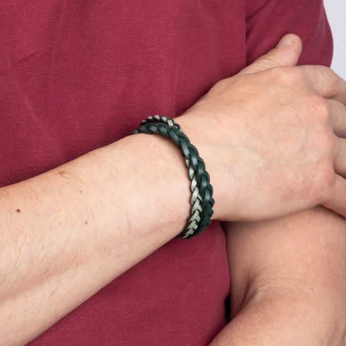 Fred Bennett Double Braided Leather Bracelet