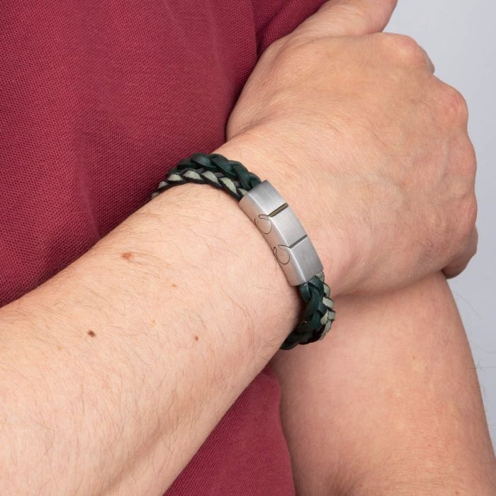 Fred Bennett Double Braided Leather Bracelet