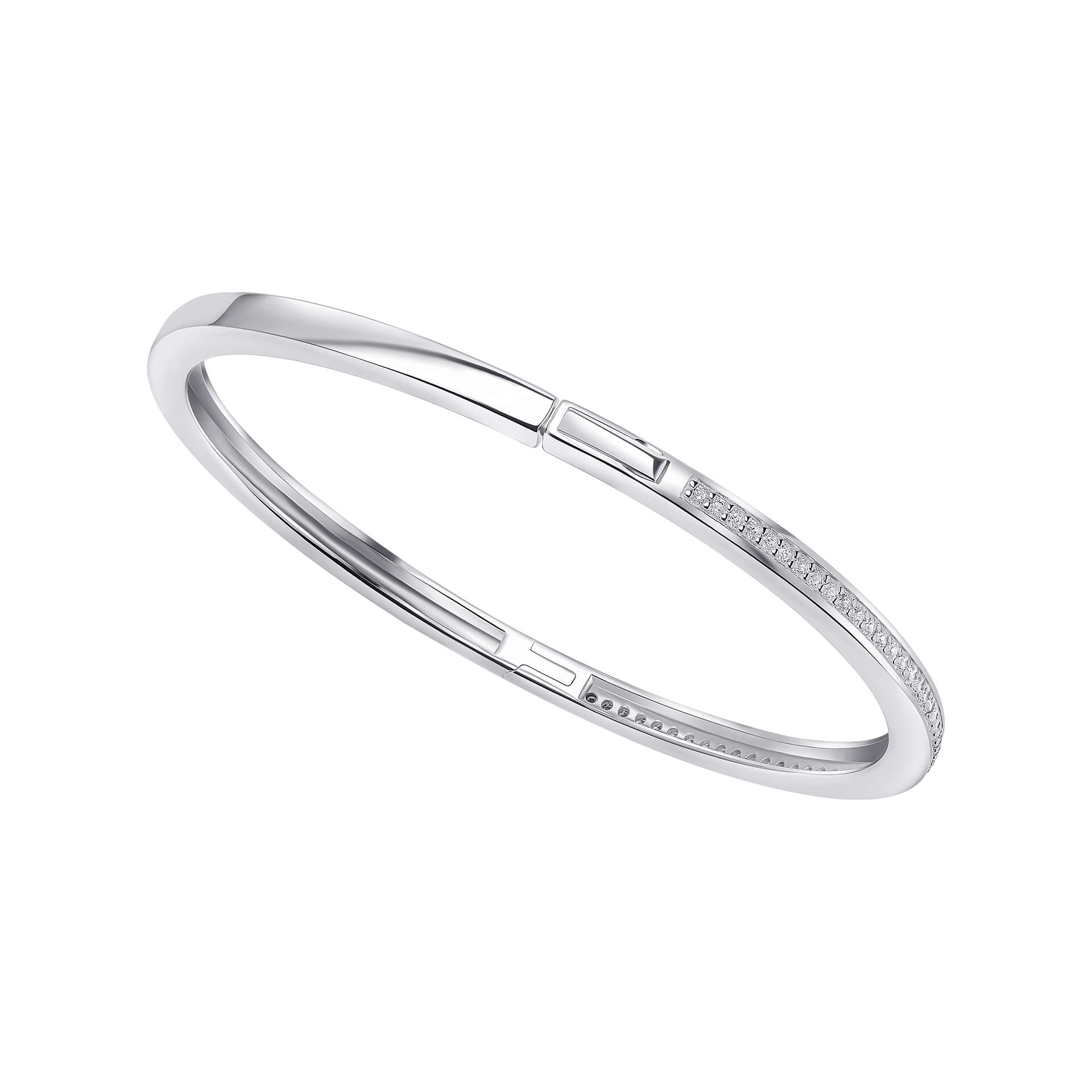 Beginnings Hinged Bangle with Cubic Zirconia