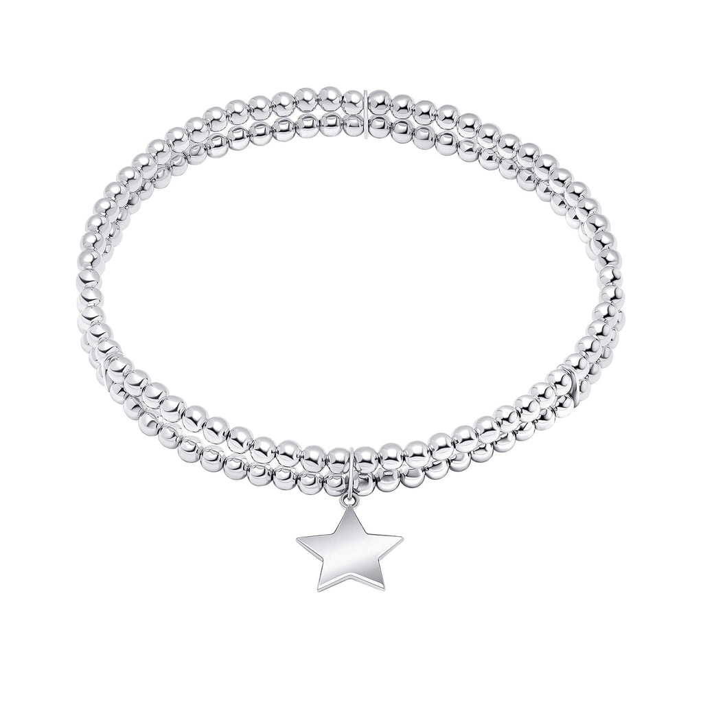 Beginnings Double Row Stretch Bracelet with Star Charm