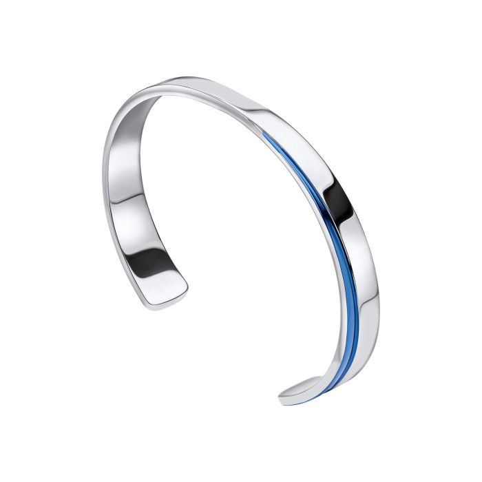 Fred Bennett Stainless Steel and Blue PVD Bangle