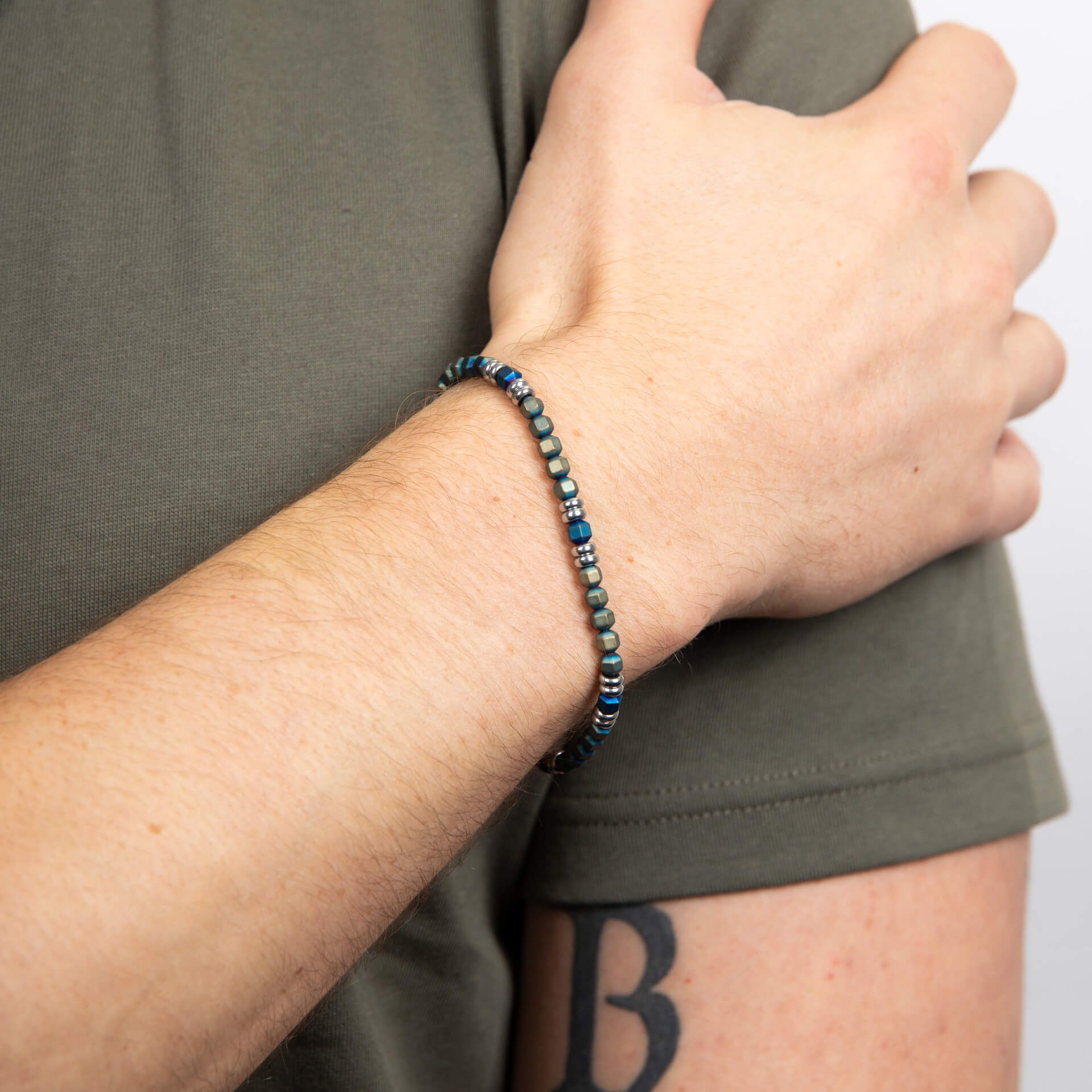 Fred Bennett Blue Hematite Bead Bracelet
