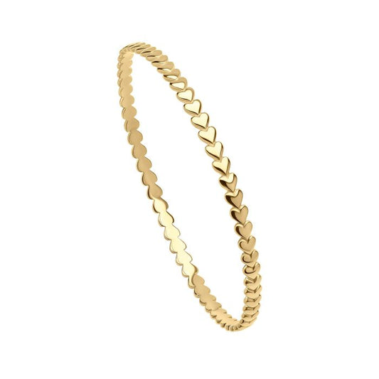 Beginnings Silver Bangle B5572 Heart Sequence 4mm 925 Silver Gold Plated Bangle
