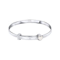 D For Diamond Mother of Pearl Heart Expandable Bangle with Diamond