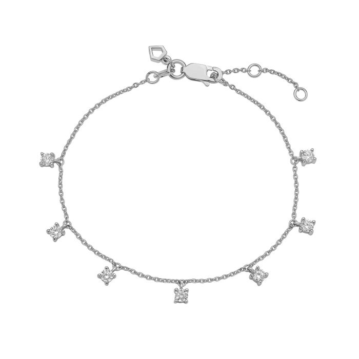 Diamonfire Four Claw Set Zirconia Station Bracelet