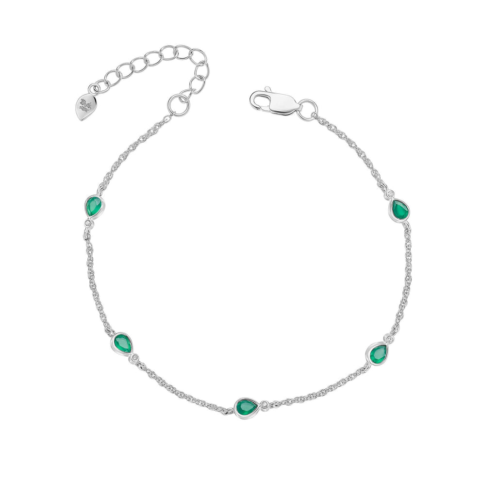 Laura Ashley Silver Thornage Flowers Station Bracelet