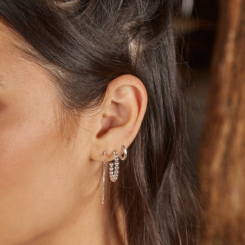 Beginnings 3/4 Ball Hoop Earrings