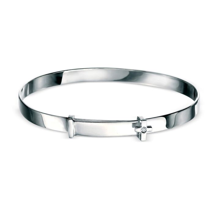 D for Diamond Cross Expanding Bangle — B775