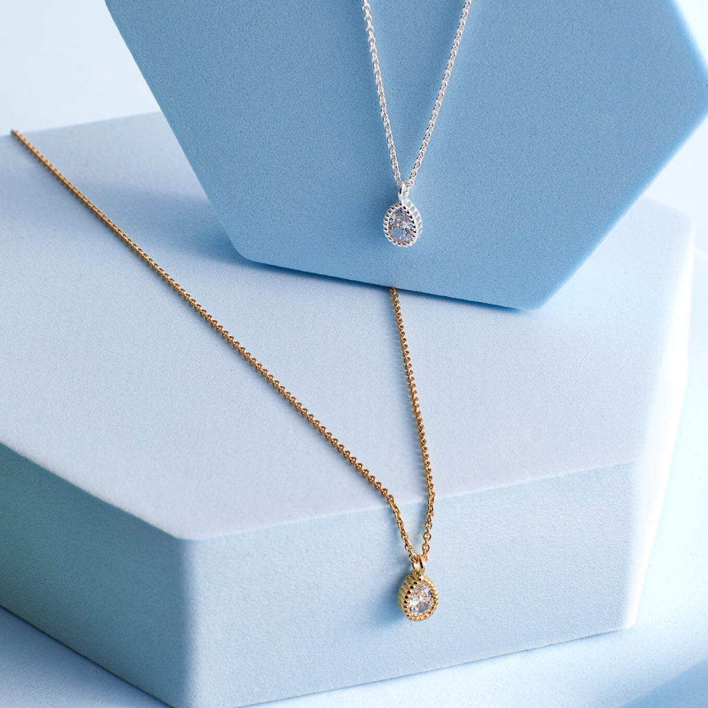 Beginnings Teardrop Necklace with Cubic Zirconia