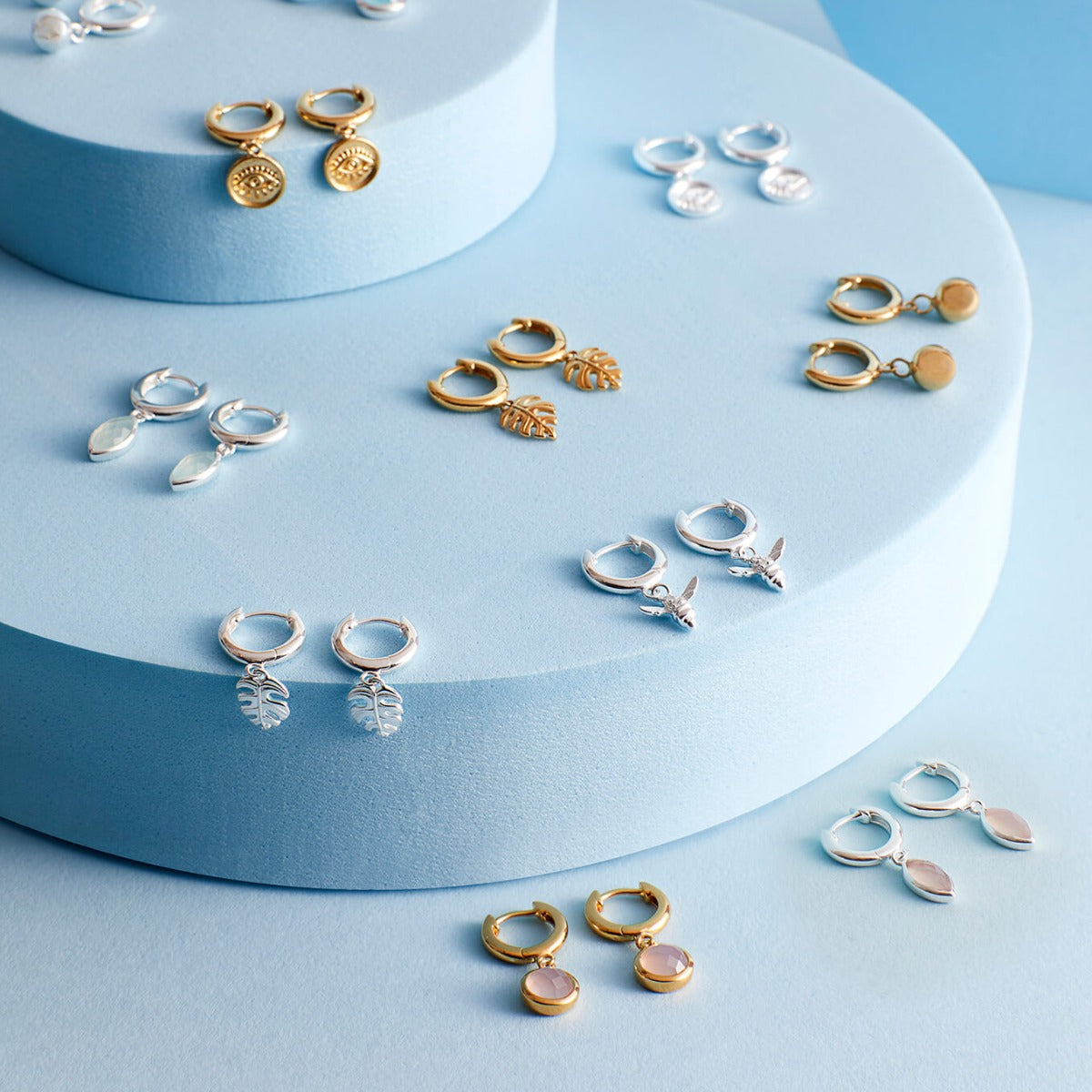 Beginnings Hoop Earrings with Bee Charm