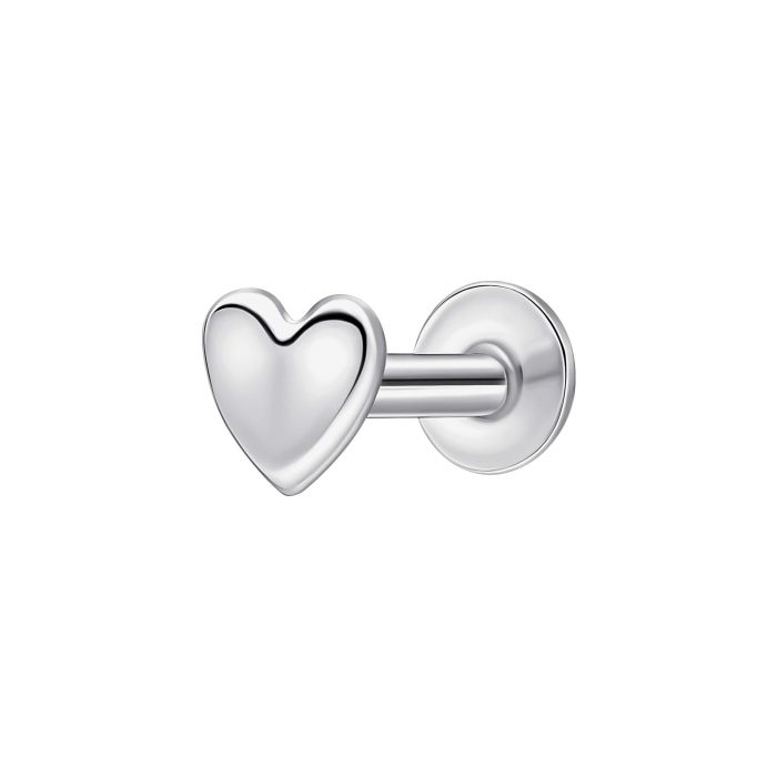 Beginnings Plain Heart Labret Stud Earring