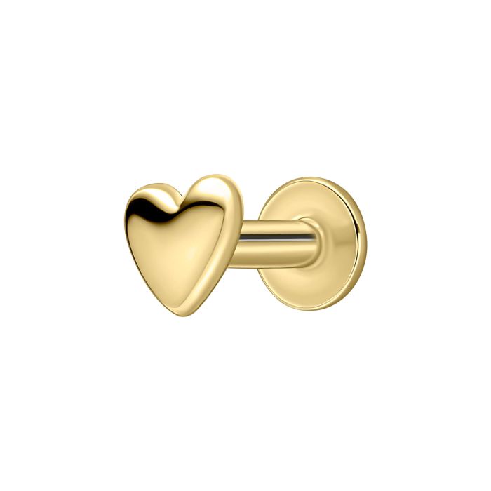 Beginnings Plain Heart Labret Stud Earring