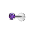 Beginnings Amethyst Cubic Zirconia Labret Stud Earring