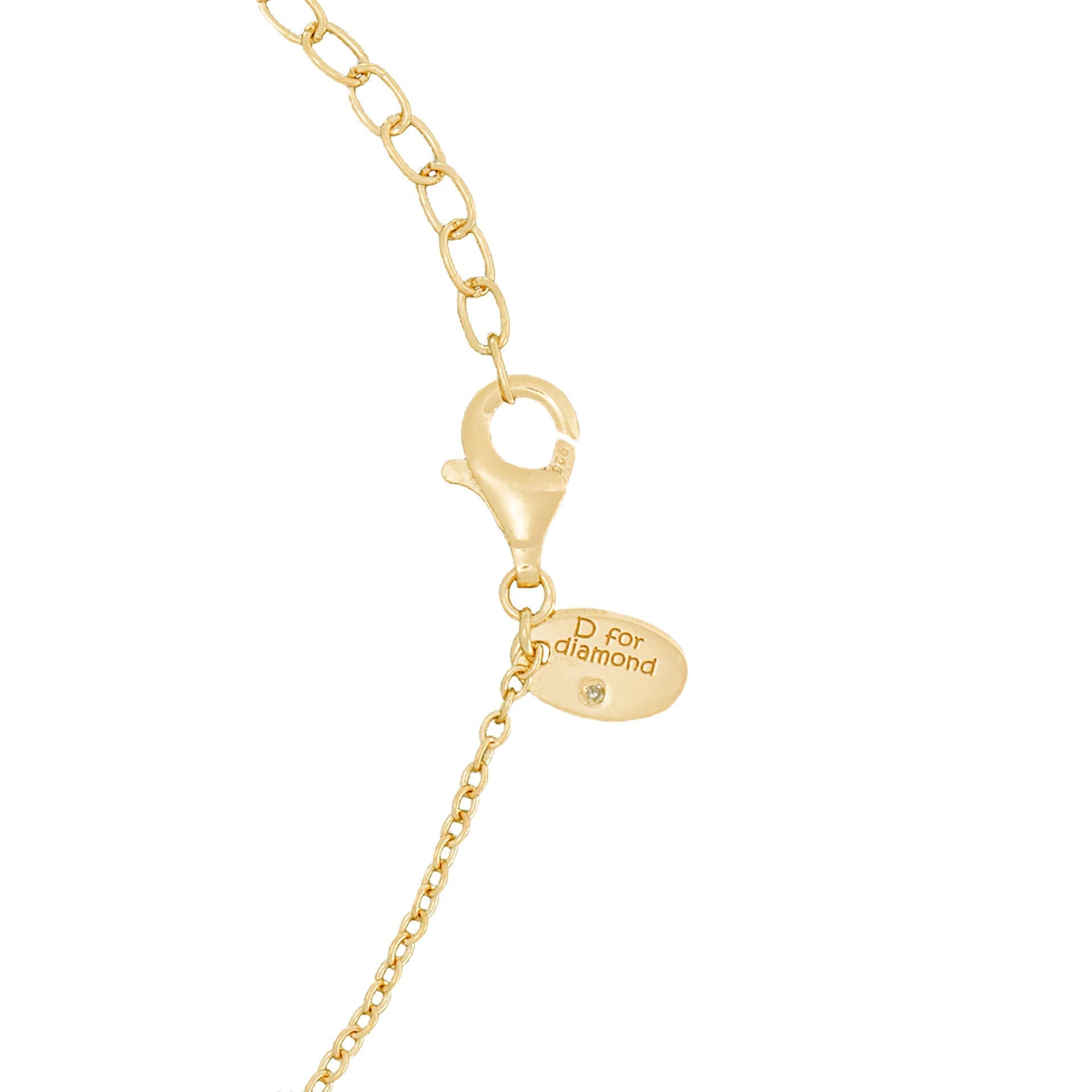 D For Diamond Semi-Precious Birthstone Necklace with Diamond Tag