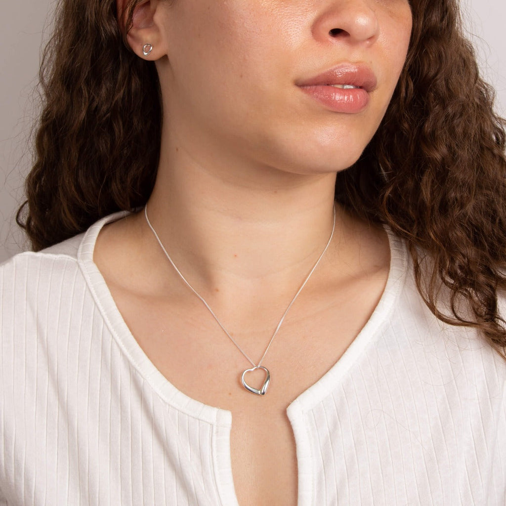 Beginnings Small Open Heart Stud Earrings