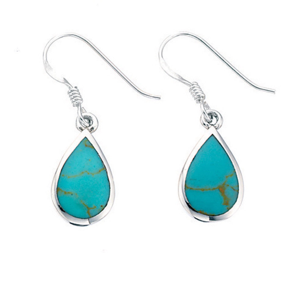 Beginnings Synthetic Turquoise Teardrop Earrings