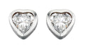Beginnings Heart Stud Earrings with Cubic Zirconia