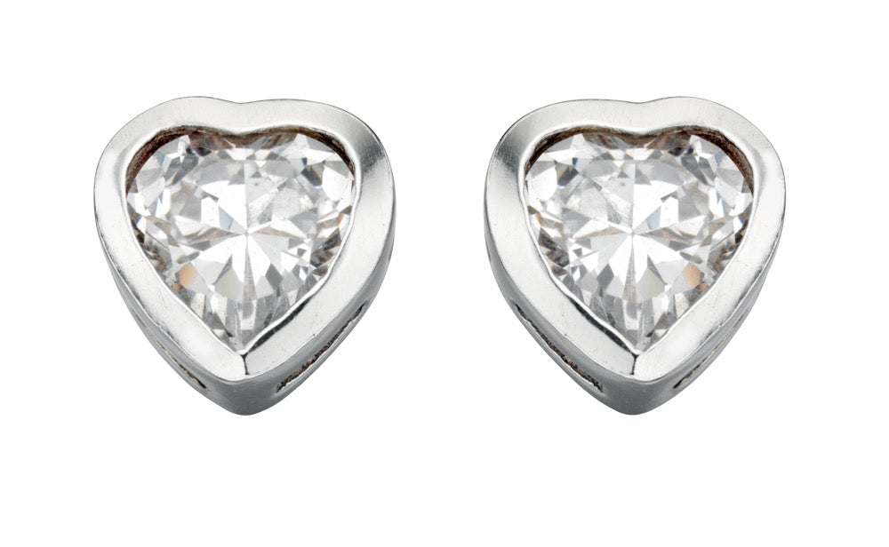 Beginnings Heart Stud Earrings with Cubic Zirconia