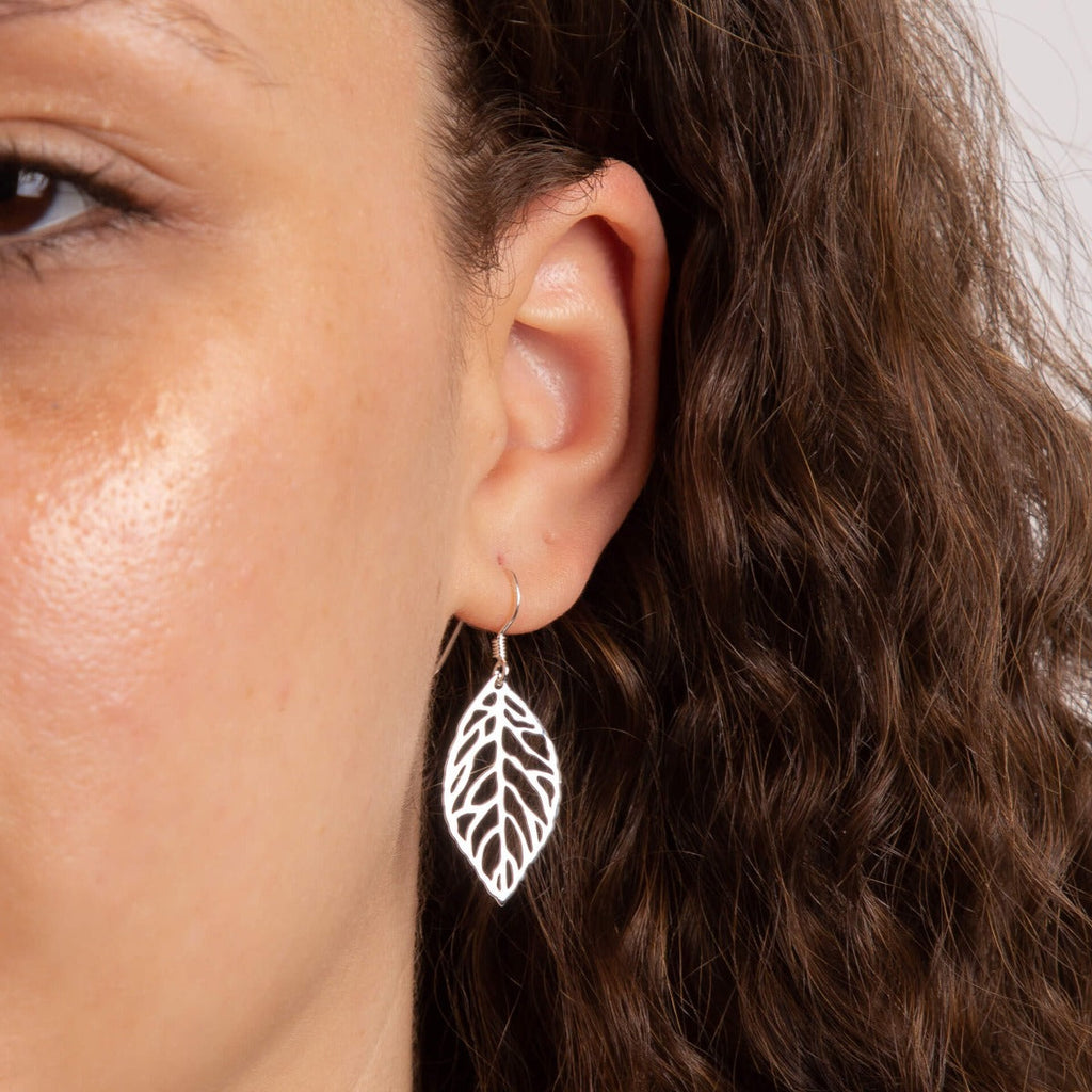 Beginnings Cut Out Leaf Drop Earrings