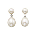 Beginnings Double Drop Pearl Stud Earrings
