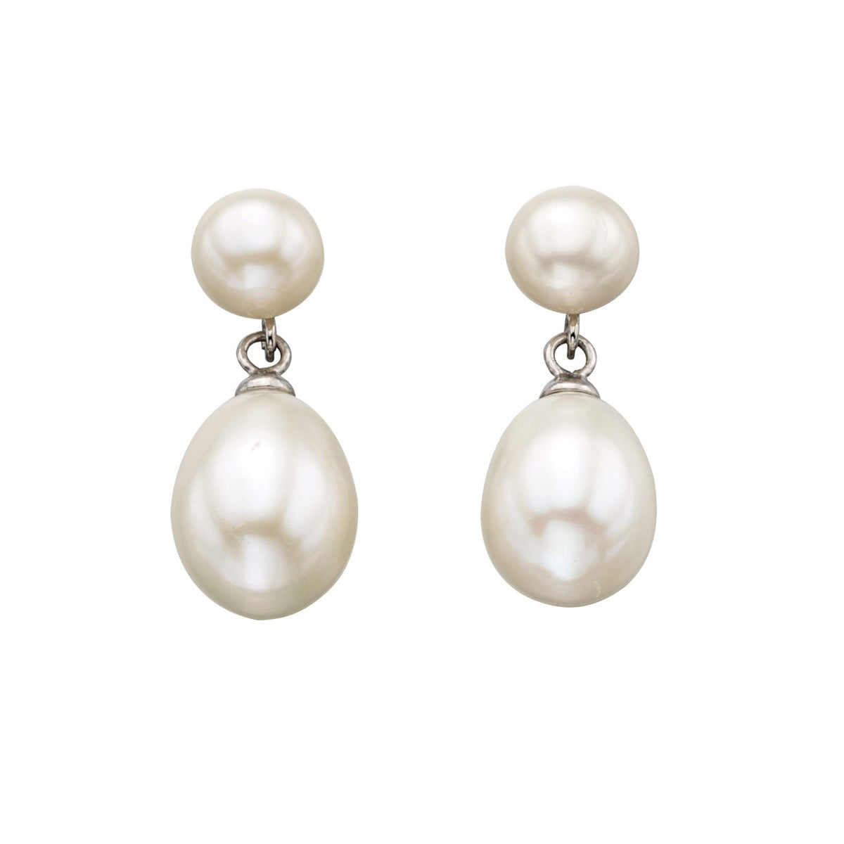 Beginnings Double Drop Pearl Stud Earrings