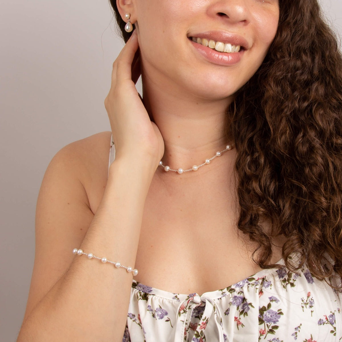 Beginnings Double Drop Pearl Stud Earrings