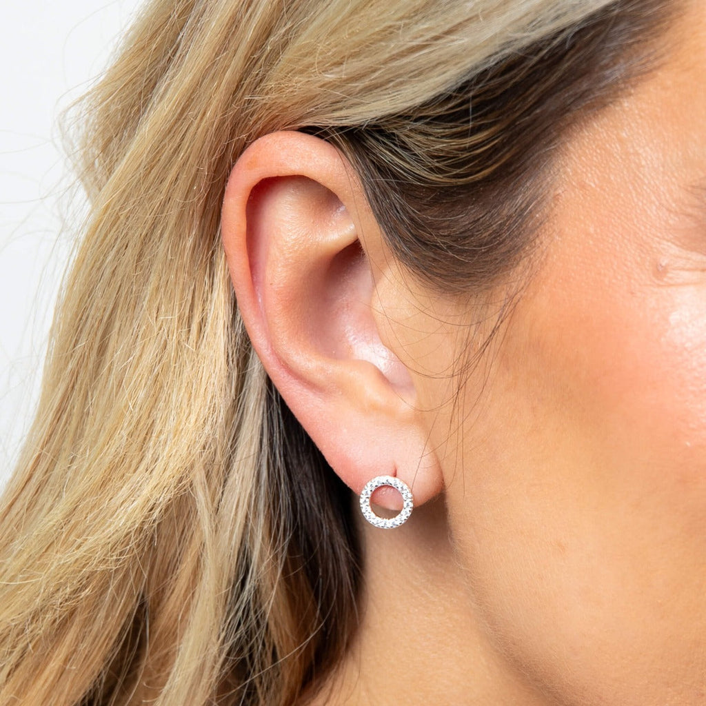 Beginnings Open Circle Earrings with Cubic Zirconia