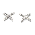 Beginnings Kiss' Shaped Cross Earrings with Cubic Zirconia