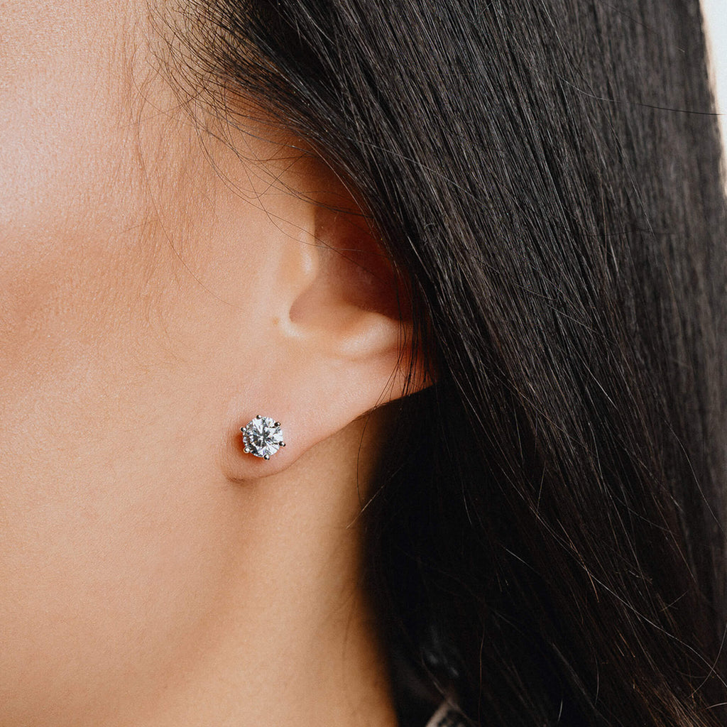 Diamonfire Six Claw Carat Stud Earrings