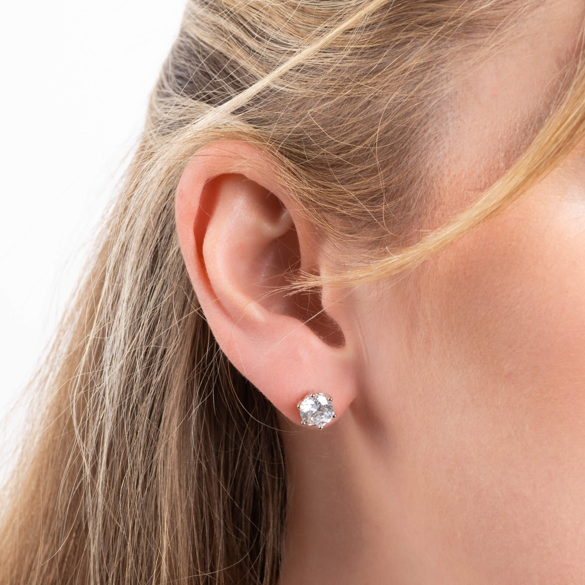 Diamonfire Six Claw Carat Stud Earrings