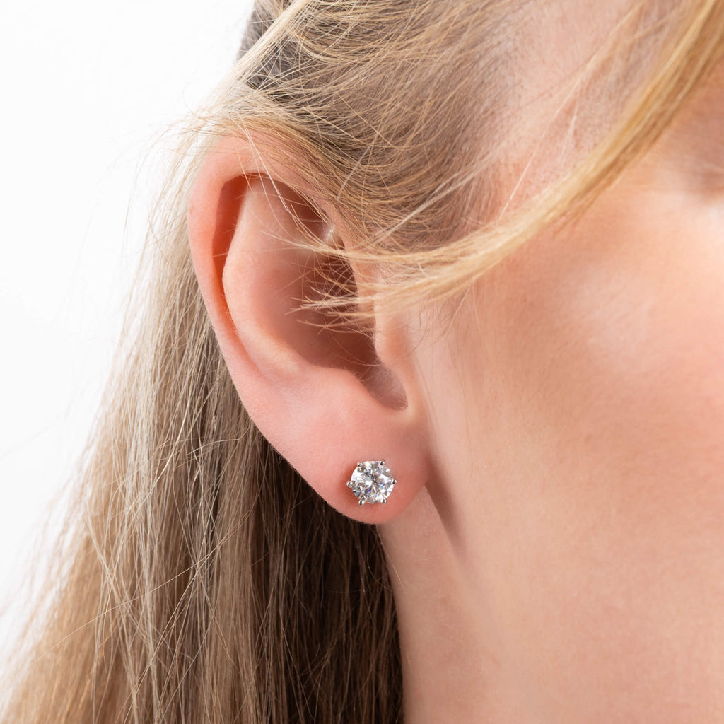 Diamonfire Six Claw Carat Stud Earrings